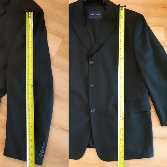TOMMY Hilfiger pure virgin whool black suit vest blazer 44 regular - Picture 6 of 9